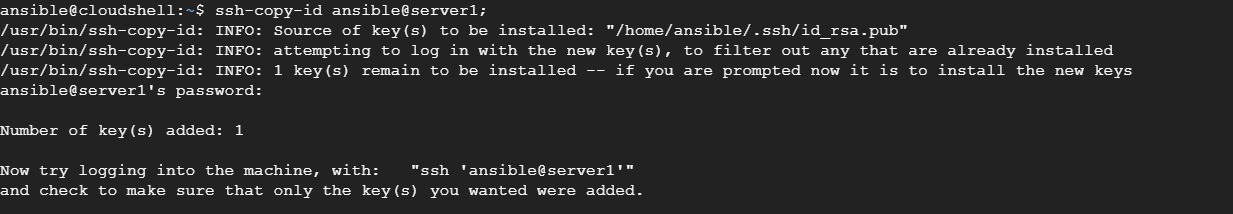 Result of ssh copy command.