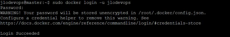 sudo docker login result command